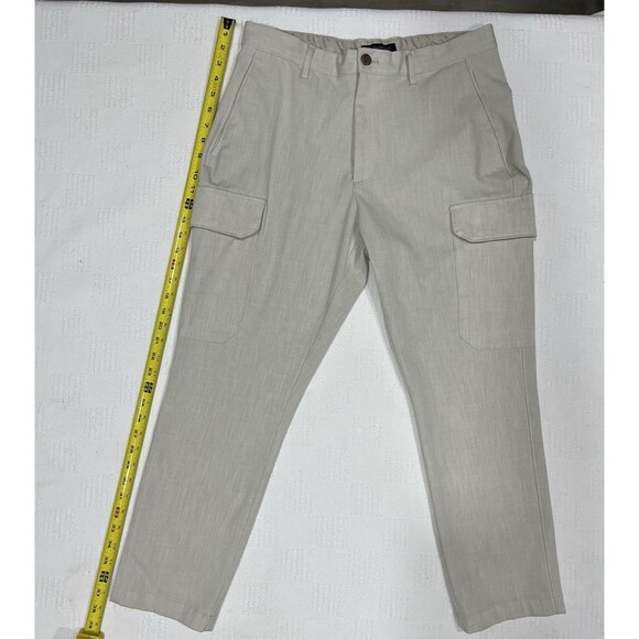 Banana Republic Pants Mens 32x30 Beige Cargo Slim Tapered Polyester Viscose - Picture 5 of 7